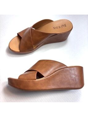 Korks Madera lI Wedge Sandal Brown Platform Open Toe Women’s Size 9